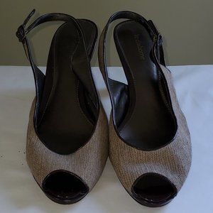 Brown Liz Claiborne Fabric Heels